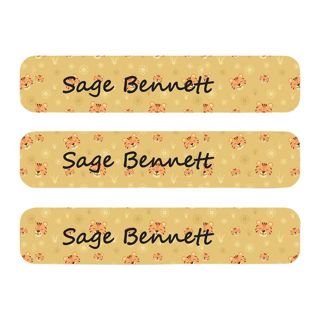 Ladybug Labels - Personalized Waterproof Labels - Brown Tiger - 111pcs