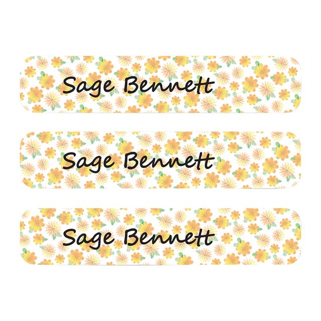 Ladybug Labels - Personalized Waterproof Labels - Autumn Flowers - 111pcs