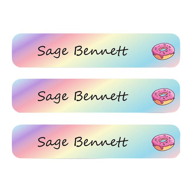 Ladybug Labels - Personalized Waterproof Labels - Donut - 111pcs