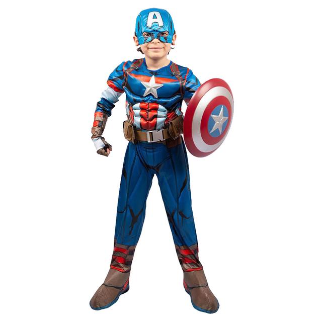 Party Centre - Marvel Avengers Captain America Deluxe Costume - Blue