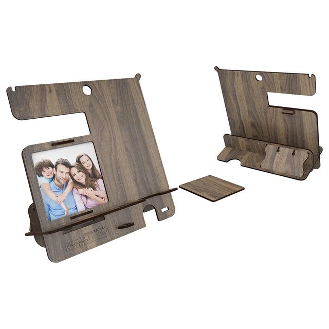 Home Canvas - Storage Organizer Charging Station For Multiple Devices - Walnut