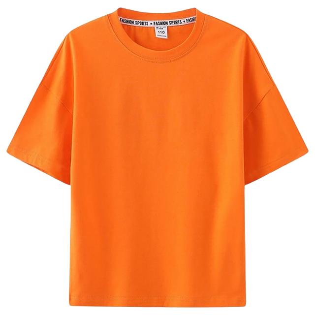 Mei Stylish - Kids Solid Short Sleeve T-Shirt - Orange