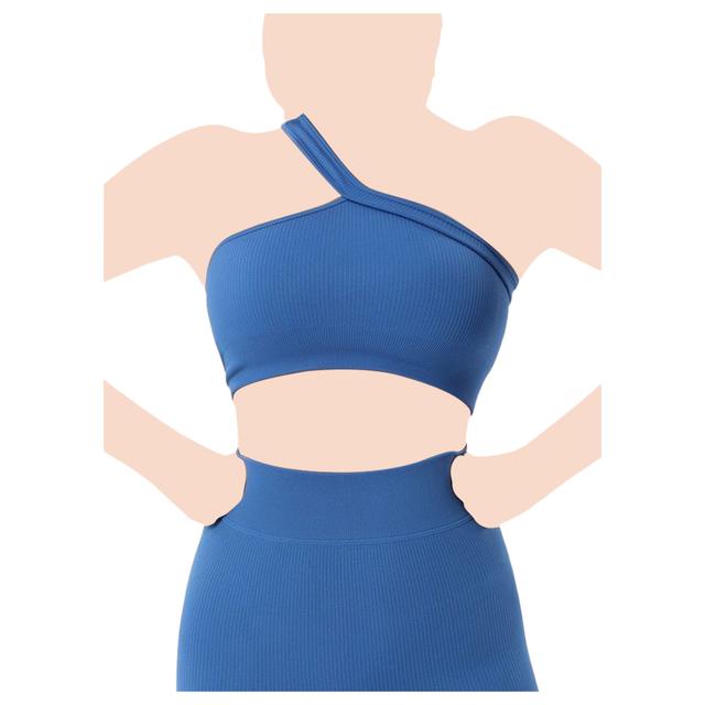 Mei Stylish - Women'S Seamless One Shoulder Sports Bra - Blue