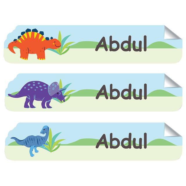 Mylabels - Personalized Iron On Labels - Smiling Dino - Pack of 50