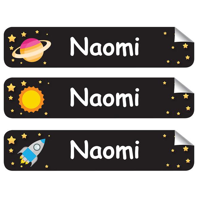 Mylabels - Personalized Iron On Labels - Space Daycare - Pack of 50