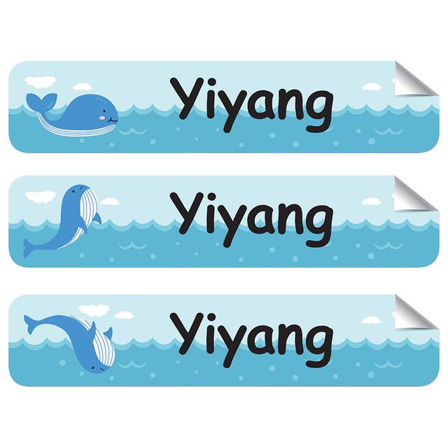 Mylabels - Personalized Iron On Labels - Incredible Whale - Pack of 50