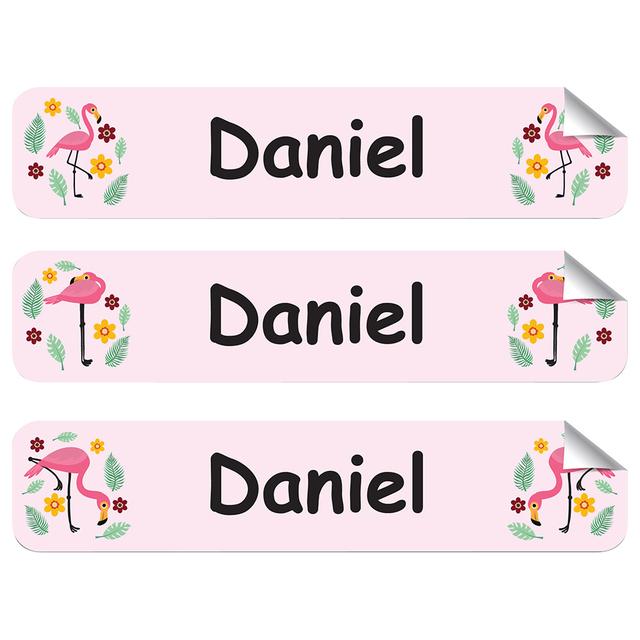 Mylabels - Personalized Iron On Labels - Flamingo Camp - Pack of 50