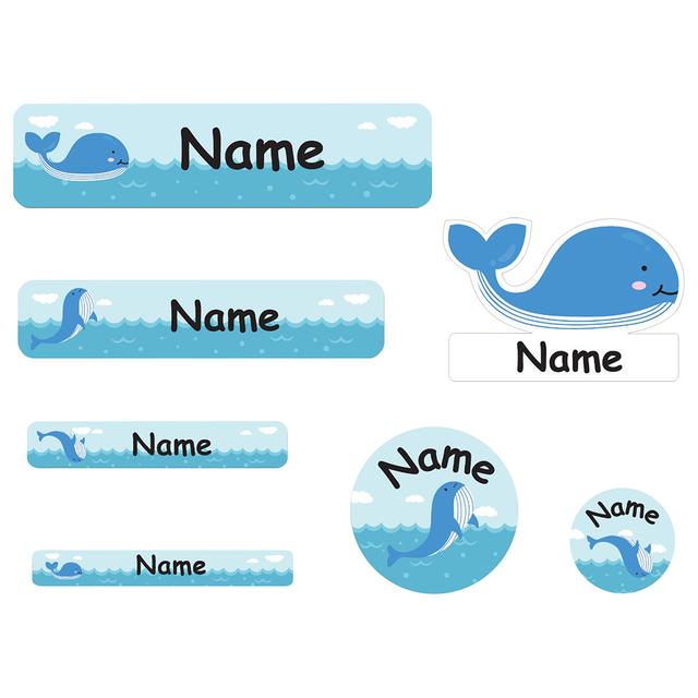 Mylabels - Personalized Shoe Labels - Incredible Whale - Pack of 12