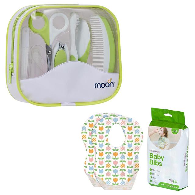 Moon - Baby Grooming Kit w/ 24pcs Disposable Baby Bibs