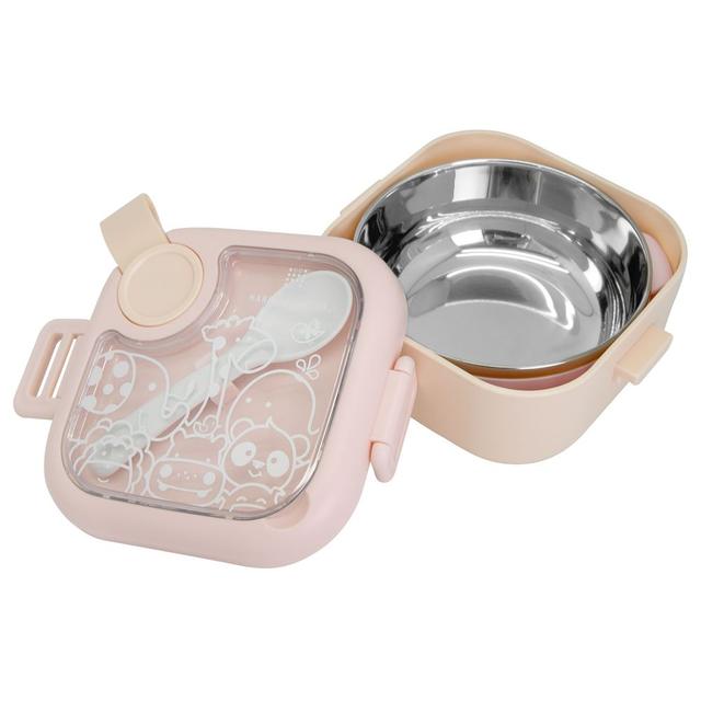 Marcus & Marcus - Travel Feeding Set w/ Spoon & Scissors - Pink