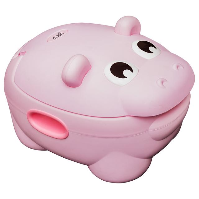 Moon - Baby Hippo Potty With PU Cushion - Pink