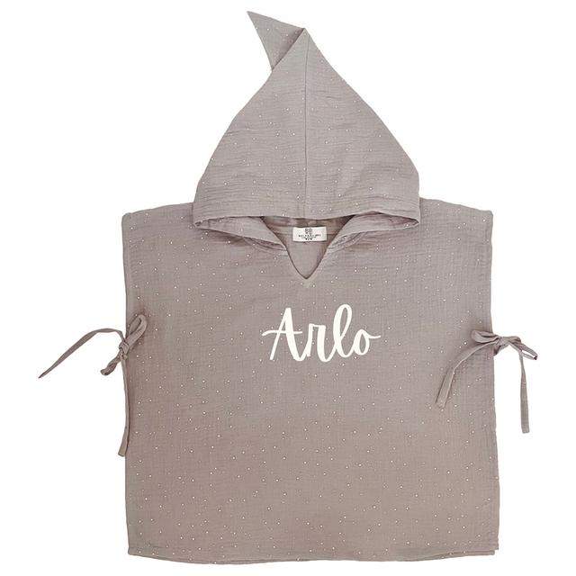 Mon.Amelissa - Personalised Ramadan Hooded Poncho - Grey/Gold