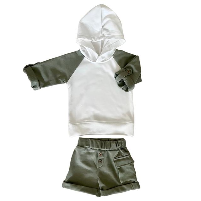 Mon.Amelissa - 2pc-Set - Hoody Terry Street Lounge Set - Hunter White