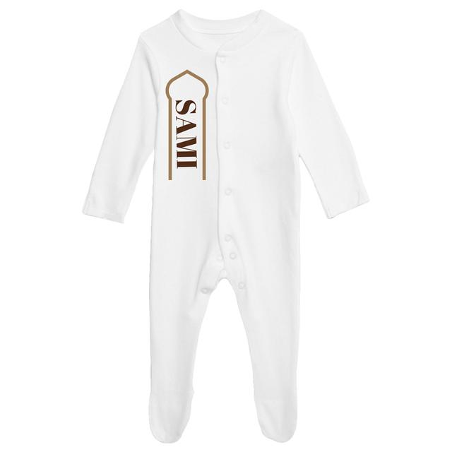 Mon.Amelissa - Baby Organic Cotton Ramadan Pillar Overall - Gold Beige