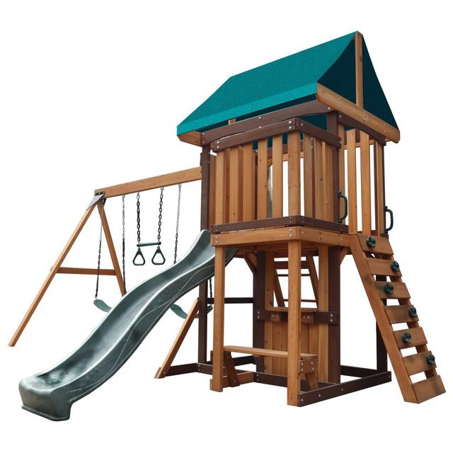 Mountpeak - Logan Swing Set And Playhouse With Balcony