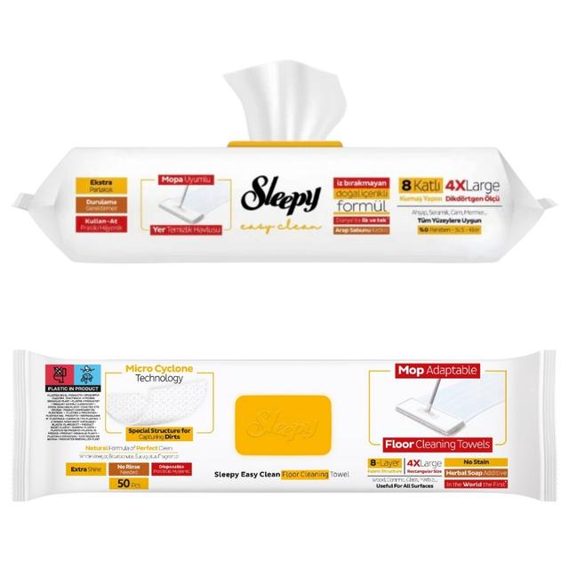 Sleepy - Mop Compatible Cleaning Wipes - Herbal Soap - 50 Pcs