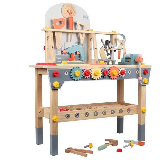 Little Angel - Kids Wooden Tools Mini Workbench Play Toy Set