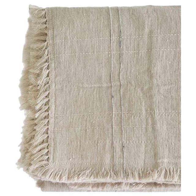 Aiida - Linen Handwoven Bed Cover - Beige