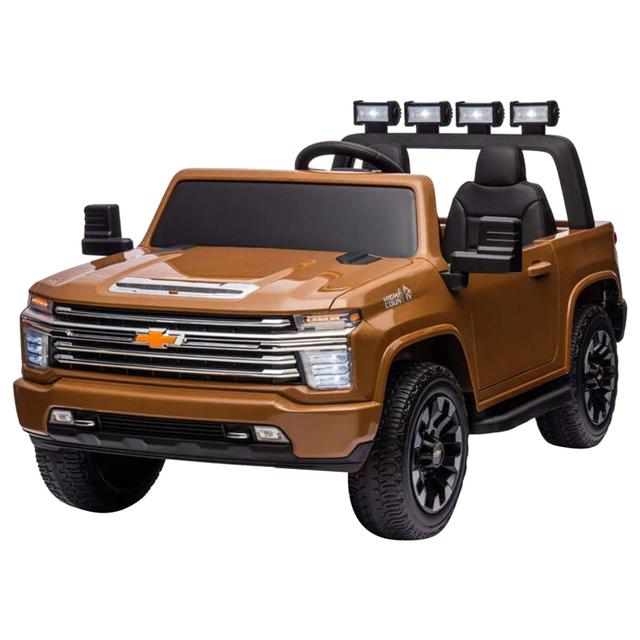 Myts - 12V Chevrolet Silverado Electric Rideon w/ Two Seats - Brown