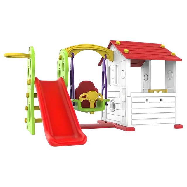 Myts - Korean Playhouse Game w/ Swing & Slide - White/Red