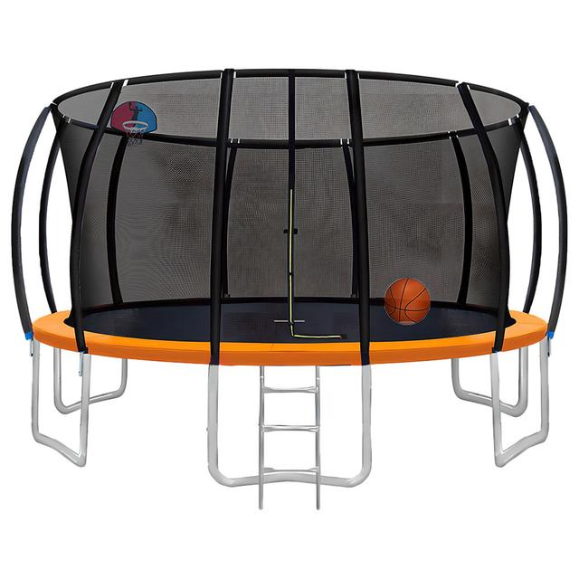 Myts - Trampoline w/ Basket Ball Hoop - Orange - 14ft