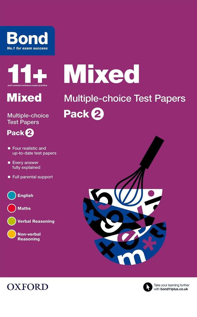 Bond 11+ Multi 11+ Test Papers Mixed 9-11 Years, Pack 2