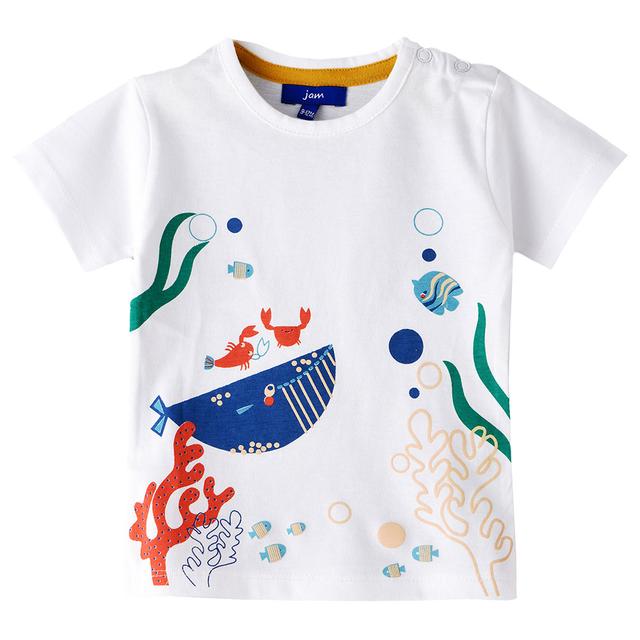 Jam - Boy's Spring And Summer Short-Sleeve Cotton T-Shirt - White