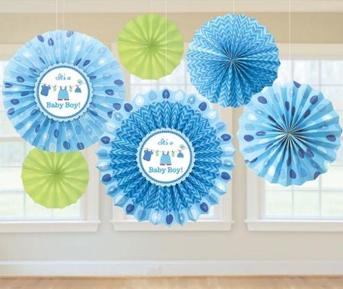 Shower With Love Boy Paper Fan Decoration