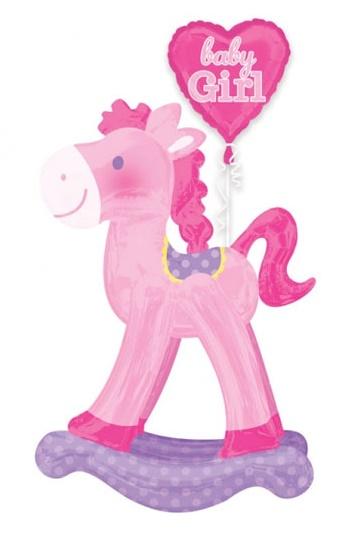 Rocking Horse Pink AirWalkers Foil Balloon