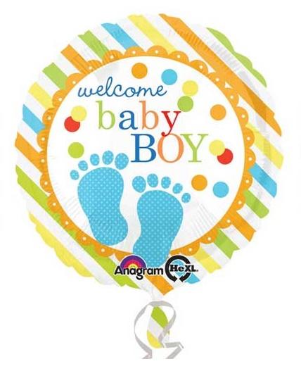 Baby Feet Boy Foil Balloon 18in