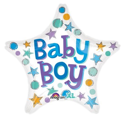 Baby Boy Star Foil Balloon