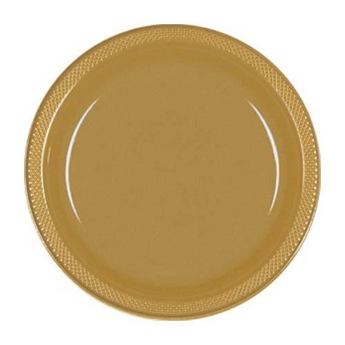 Gold Plastic Plate 7in