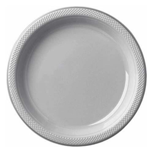 Silver Sparkle Plastic Plates 9in