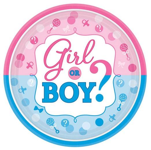 Girl Or Boy? Round Paper Plates