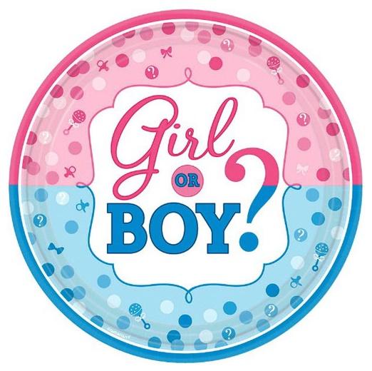 Girl Or Boy? Round Paper Plates