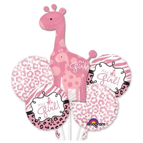 Safari Baby Girl Balloon Bouquet