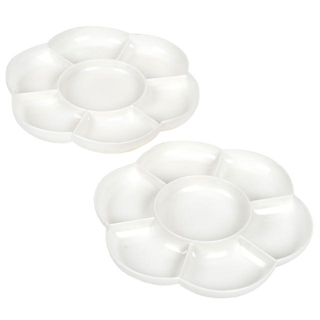 TTS - Flower Paint Palette - White - 2pcs