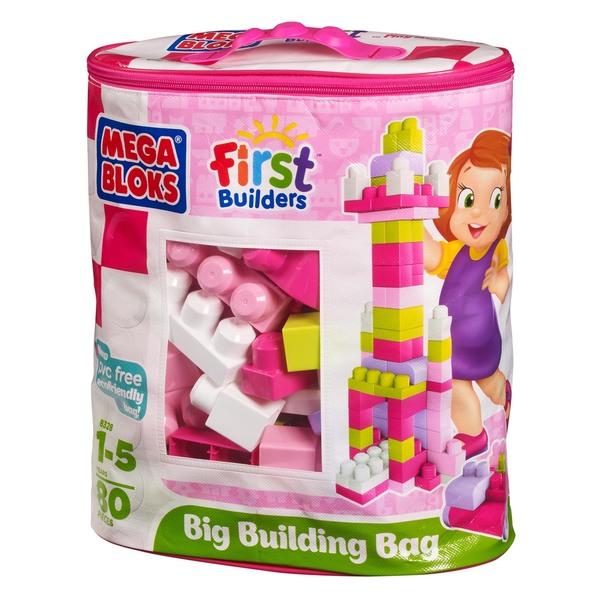 Mega Bloks Big Building Bag - 80 Pieces - Pink