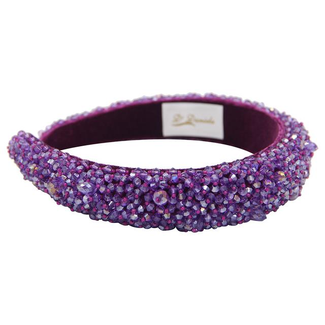 D' Daniela - Girls Hand Made Monalisa Headband - Violet Stones