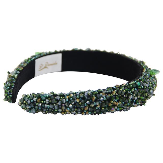 D' Daniela - Girls Monalisa Headband - Green Bavarian Forest Stones