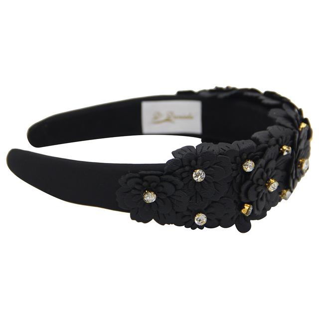 D' Daniela - Girls Camomile Headband - Dark Black