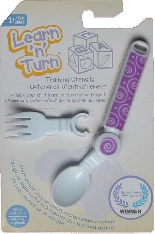 Learn 'N Turn Spoon/Fork Purple