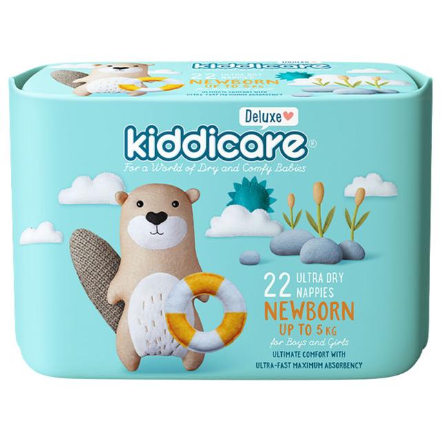 Kiddicare - New Born Nappies - Size 1 - 0-5kg - Pack of 22