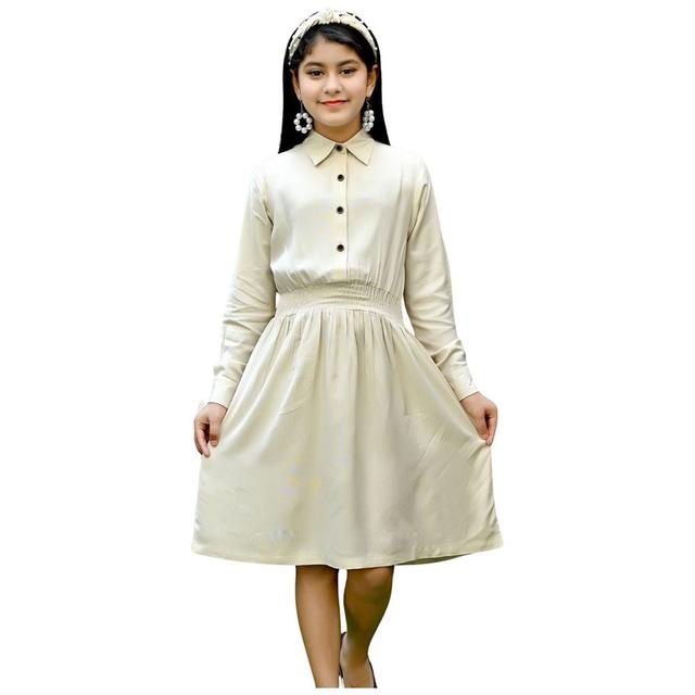 Flower Girl - Girl Plain Dress - Lt. Beige