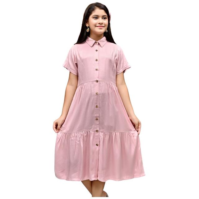 Flower Girl - Girl Plain Dress - Light Pink