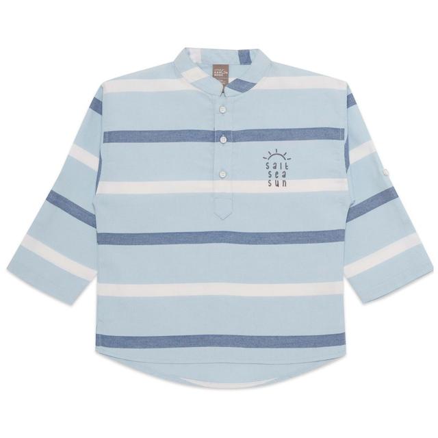 Little Kangaroos - Boy Rollup Shirt - Sky Blue