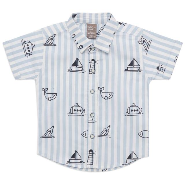 Little Kangaroos - Baby Boy Half Sleeves Shirt - Sky Blue