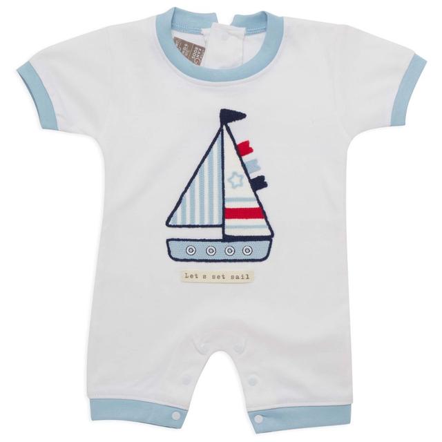 Little Kangaroos - Baby Boy Romper - White