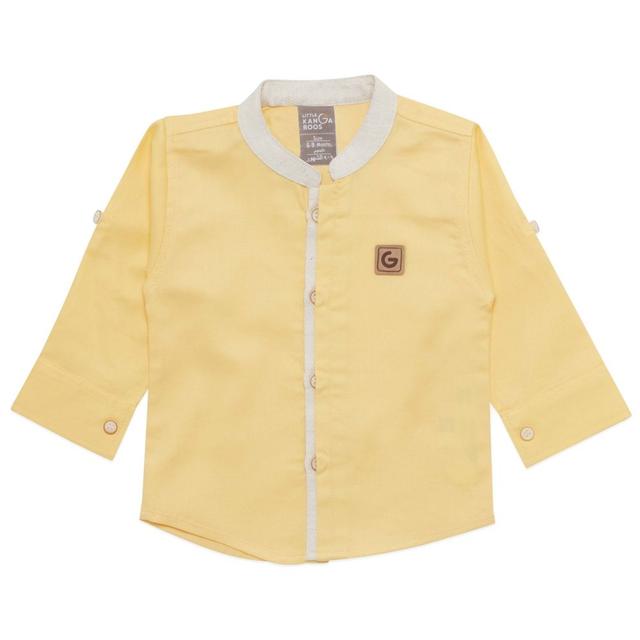 Little Kangaroos - Baby Boy Full Sleeves Shirt - Lemon