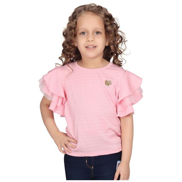 Little Kangaroos - Girl Knitted Top - Ballet Pink